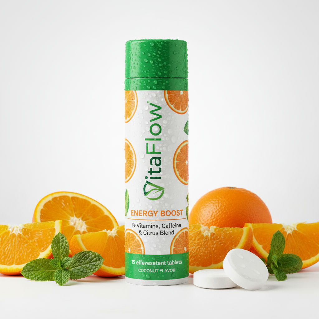 VitalFlow Energy Boost - Citrus Flavor Hydration Tablets